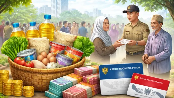 Ilustrasi bansos. (Foto: ChatGPT)