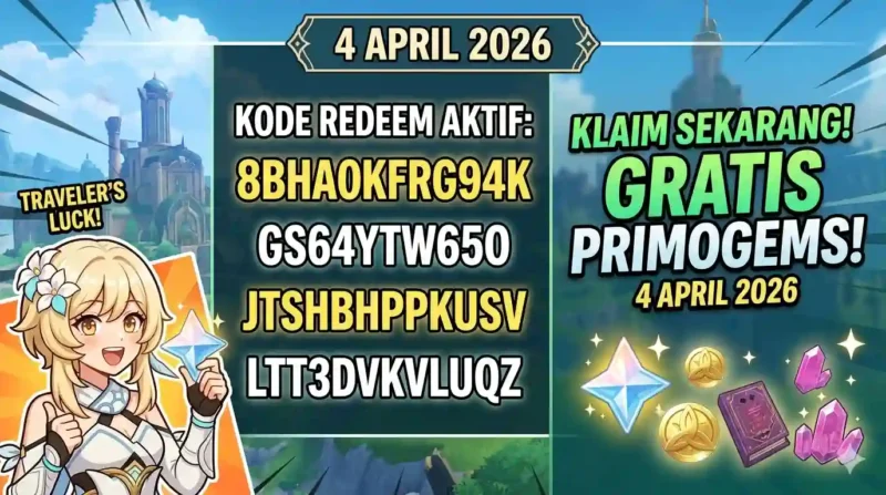 Kode Redeem Genshin Impact Terbaru 4 April 2026. Ilustrasi AI