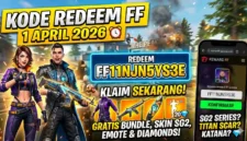 Kode Redeem FF Gratis 1 April 2026, Klaim Sekarang. Ilustrasi AI