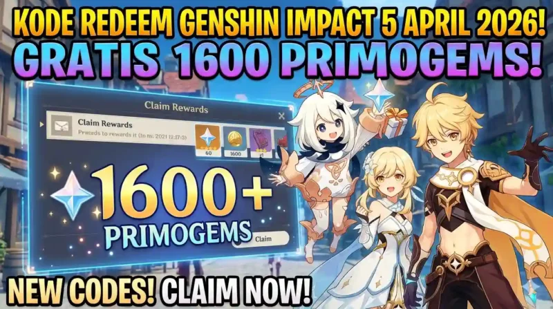 Ilustrasi Panen Primogems! Kode Redeem Genshin Impact Terbaru April 2026. 