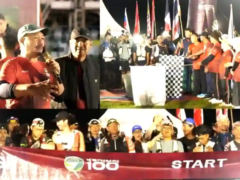 Kolase - Bupati Kerinci Monadi Melepas Start Ratusan Pelari Kerinci 100.