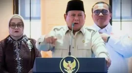 Presiden RI, Prabowo Subianto, saat meresmikan Museum Marsinah dan Rumah Singgah di Kabupaten Nganjuk, Provinsi Jawa Timur, Sabtu (16/5/2026) pagi. 