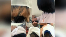 Tangkapan layar - Sejumlah siswi SMKN 2 Garut menangis usai terkena razia pemotongan rambut berwarna yang dilakukan pihak sekolah. Video tersebut kemudian viral di media sosial. (kompas.com)