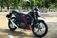 Test ride Suzuki Satria Pro. (KOMPAS.com)