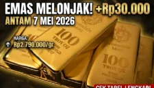 Ilustrasi - Emas batangan Antam 1 gram dengan sertifikat LBMA. Harga Emas Antam Hari Ini 7 Mei 2026.