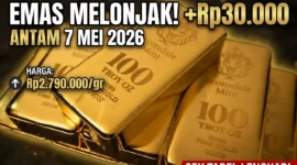 Ilustrasi - Emas batangan Antam 1 gram dengan sertifikat LBMA. Harga Emas Antam Hari Ini 7 Mei 2026.