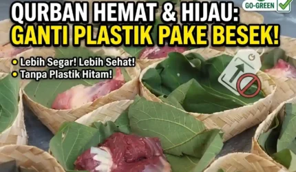 Plastik Mahal, Gunakan Besek dan Daun Pisang Saat Pembagian Daging Kurban