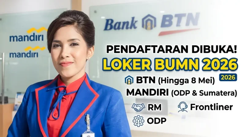 Ilustrasi - Lowongan Kerja BUMN Bank BTN dan Mandiri Mei 2026. ist