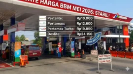 Ilustrasi - Suasana Antrian Pengisian BBM di SPBU.