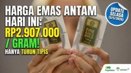 Ilustrasi - Emas Antam di Pegadaian.