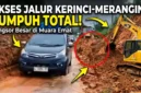 Petugas Terapkan Sistem Buka Tutup di Jalan Yang Longsor Muara Hemat, Kerinci.