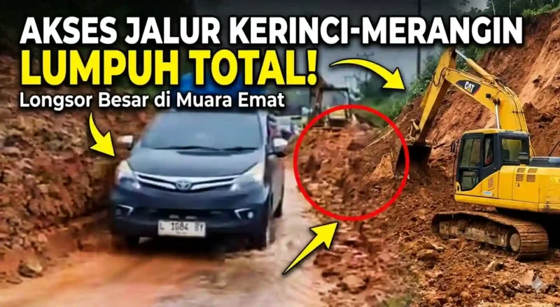 Petugas Terapkan Sistem Buka Tutup di Jalan Yang Longsor Muara Hemat, Kerinci.