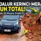 Petugas Terapkan Sistem Buka Tutup di Jalan Yang Longsor Muara Hemat, Kerinci.