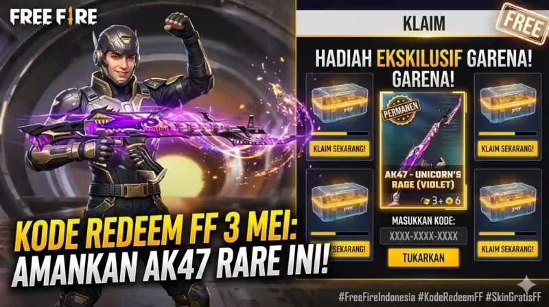 Ilustrasi - Kode Redeem FF Terbaru 4 Mei 2026.