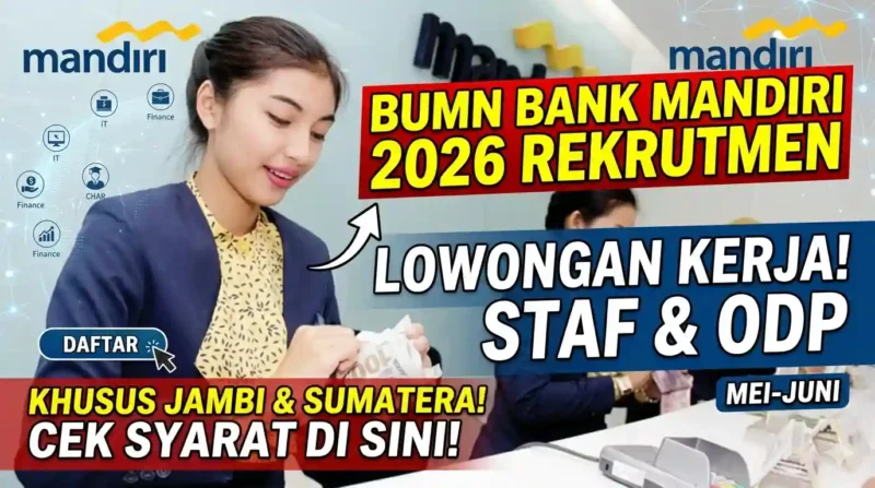 Ilustrasi - Teler Bank Mandiri sedang Melakukan Pelayanan terhadap Nasabah.