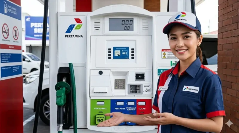 Petugas SPBU Sedang Melayani Konsumen. Harga BBM Pertamina 26 Mei 2026.