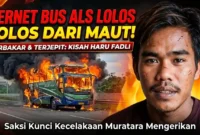 Kernet Bus ALS, Muhamad Fadli (29), menjadi satu dari empat korban selamat dalam kecelakaan maut Bus ALS dan truk tangki BBM di Jalan Lintas Sumatera (Jalinsum), wilayah Kabupaten Musi Rawas Utara (Muratara), Sumatera Selatan, Rabu (6/5/2026). 