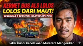 Kernet Bus ALS, Muhamad Fadli (29), menjadi satu dari empat korban selamat dalam kecelakaan maut Bus ALS dan truk tangki BBM di Jalan Lintas Sumatera (Jalinsum), wilayah Kabupaten Musi Rawas Utara (Muratara), Sumatera Selatan, Rabu (6/5/2026). 