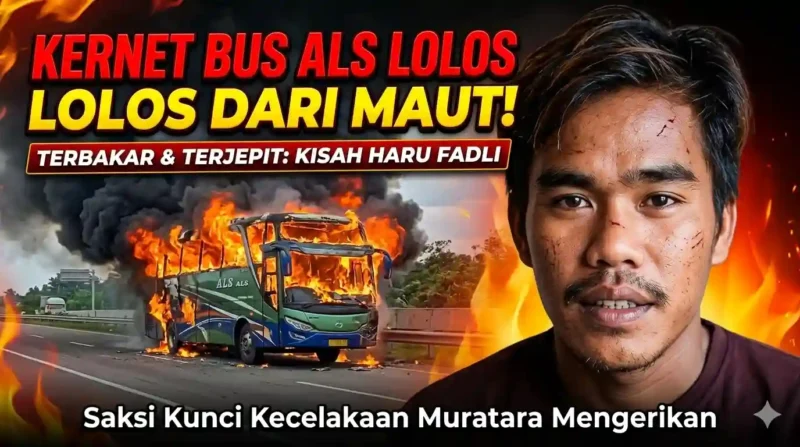 Kernet Bus ALS, Muhamad Fadli (29), menjadi satu dari empat korban selamat dalam kecelakaan maut Bus ALS dan truk tangki BBM di Jalan Lintas Sumatera (Jalinsum), wilayah Kabupaten Musi Rawas Utara (Muratara), Sumatera Selatan, Rabu (6/5/2026). 