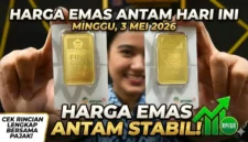 Ilustrasi Pedagang Memperlihatkan Emas Antam.