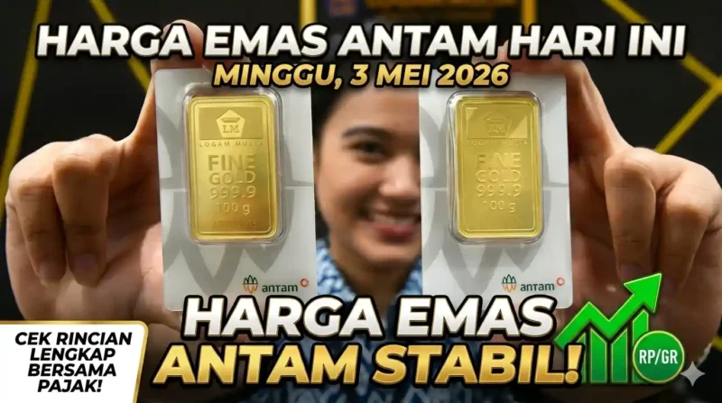 Ilustrasi Pedagang Memperlihatkan Emas Antam.