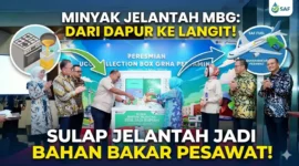 Pertamina Olah Minyak Jelantah Program Makan Gratis Jadi Bahan Bakar Pesawat. 