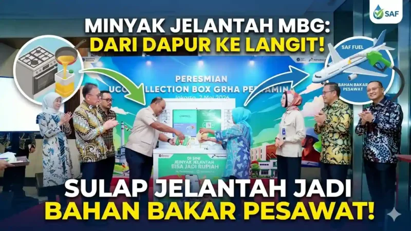 Pertamina Olah Minyak Jelantah Program Makan Gratis Jadi Bahan Bakar Pesawat. 