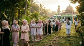 Ilustrasi - Jamaah Sholat Idul Adha. Gemini