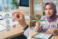 Ilustrasi - Peserta BPJS sedang Memperlihatkan Kartu BPJS Kesehatan. 