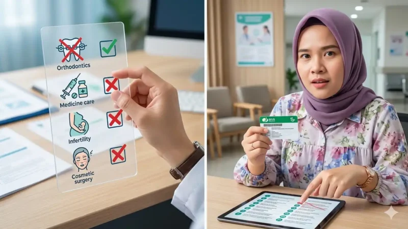 Ilustrasi - Peserta BPJS sedang Memperlihatkan Kartu BPJS Kesehatan. 