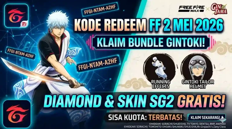 Ilustrasi - Kode Redeem FF Terbaru Hari Ini 2 Mei 2026.