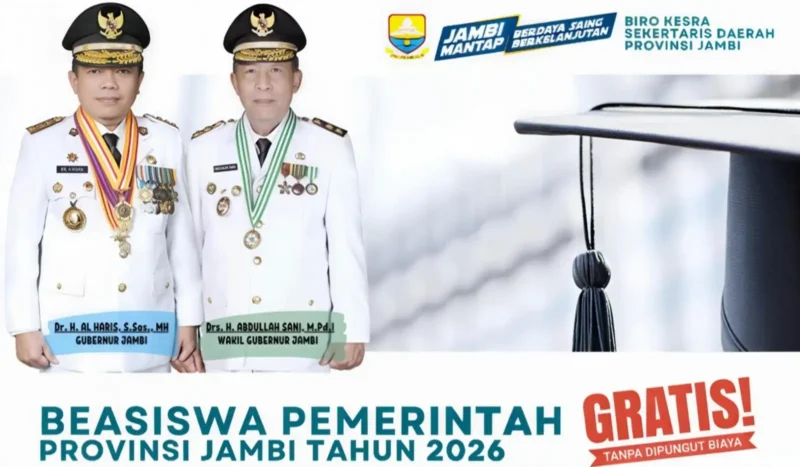 Flyaer Pengumuman Beasiswa S1 Pemprov Jambi 2026.
