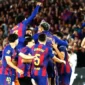 Selebrasi Barcelona usai dipastikan menjadi juara La Liga 2025/2026. (c) AP Photo/Joan Monfort.