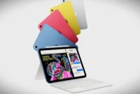iPad generasi ke-11 (2025) hadir dalam varian silver, biru, merah muda, dan kuning. (Apple)