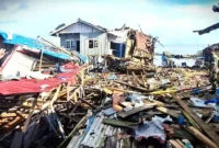 Tampak kerusakan akibat ledakan bom di Kampung Yenures, Distrik Biak Kota, Kabupaten Biak Numfor. (KOMPAS.com)