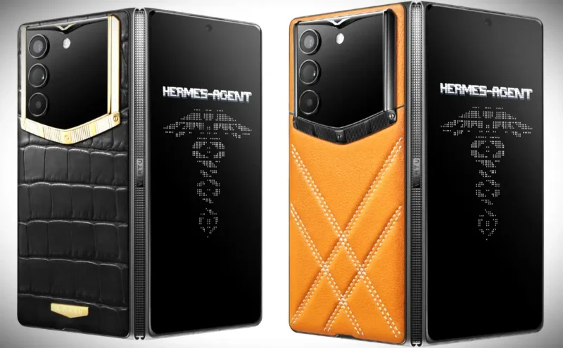 Vertu AlphaFold tersedia dalam berbagai pilihan material premium, mulai dari kulit anak sapi (calf skin), kulit buaya (alligator skin), hingga varian eksklusif yang dipadukan dengan emas 18 karat dan berlian. (GSM Arena)