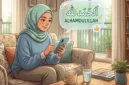 Ilustrasi mengirimkan doa atau zikir melalui stiker WhatsApp.(Ilustrasi dibuat menggunakan AI)