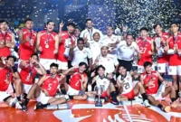 Timnas voli putra Indonesia menjuarai AVC Men Cup 2026 usai mengalahkan Korea Selatan 3-0 di final, Minggu (28/6/2026). (AVC Cup 2026)