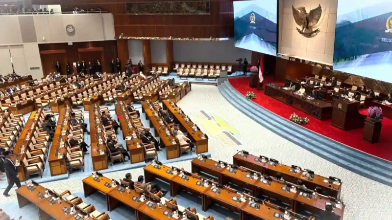 Rapat Paripurna yang digelar di Gedung DPR, Senayan, Jakarta, pada Selasa (30/6/2026). (KOMPAS.com)