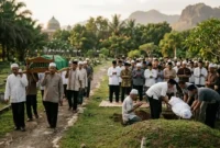 Ilustrasi - Menyalatkan dan Mengantar Jenazah ke Kubur.