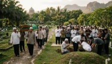 Ilustrasi - Menyalatkan dan Mengantar Jenazah ke Kubur.