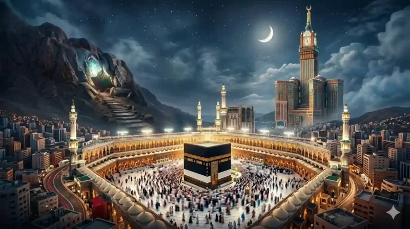 Ilustrasi Kota Mekkah. Menggali Kisah Mekkah: Dari Lembah Tandus hingga Jadi Jantung Spiritual Dunia.