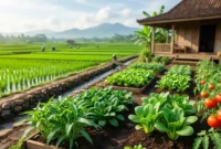 Ilustrasi - Sayuran Terbaik untuk Kebun Rumah Dekat Sawah.