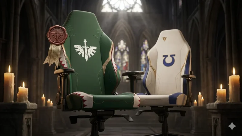 Ilustrasi - Secretlab TITAN Evo Warhammer 40,000 Dark Angels Edition.