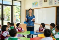 Ilustrasi - Guru Sedang Mengajar di Sekolah.