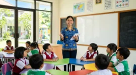 Ilustrasi - Guru Sedang Mengajar di Sekolah.