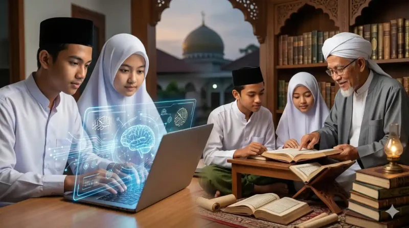 Ilustrasi - AI Bisa Cari Hadis, tapi Pesantren Cetak Karakter.
