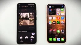 Perangkat Android kini bisa mengirim foto dan video dengan Quickshare ke iPhone. (CNN Indonesia)