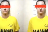 Fabiola Elizabeth ditetapkan sebagai tersangka dalam kasus penipuan daring bermodus pig butchering dan love scamming ditampilkan saat gelar perkara di Gedung Borobudur Polda Jawa Tengah, Kota Semarang, Senin (1/6/2026). (Kompas.com)