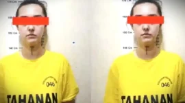 Fabiola Elizabeth ditetapkan sebagai tersangka dalam kasus penipuan daring bermodus pig butchering dan love scamming ditampilkan saat gelar perkara di Gedung Borobudur Polda Jawa Tengah, Kota Semarang, Senin (1/6/2026). (Kompas.com)